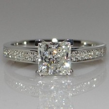 3.25 Ct Princess Cut Lab Created Diamond Wedding Ring 14K White Gold picture
