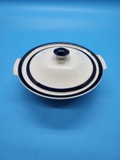 Vintage Alfred Meakin Bleu de Roi England Covered Vegetable Serving Dish Cobalt picture