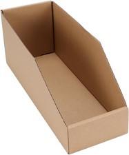 EXYGLO Cardboard Storage Bins 35 Pack 12x4x4.5 Inch Cardboard Boxes Corrugate... picture