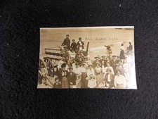 Vintage RPPC Postcard Large Group on Wagon on Beach All Happy Here picture