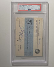 1958 WC SOCCER - PELE 1ST WC GOAL - BRAZIL-WALES- TICKET #27 STUB PSA 1MK🔥🔥 picture