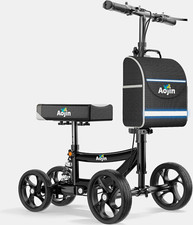 Aojin Foldable Adjustable Height 4-Wheel Walker, 300 lb Capacity, Black picture