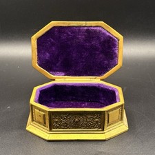 Antique Jennings Brothers #1377 Octagonal Jewelry Casket c.1910–1915 Gilt Brass picture