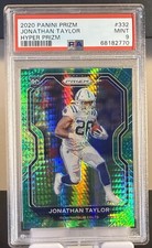 2020 Panini Prizm Jonathan Taylor #332 Hyper Prizm /175 PSA 9 RC Colts Rookie picture