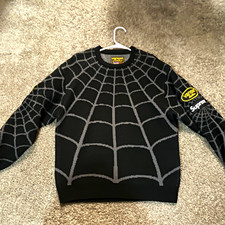 Supreme x Vanson Spider-Man Spiderweb Jacquard Knit Crewneck Sweater M picture