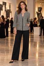Chicos Travelers Jacket Women's 1 M Black White Geometric Zip Front Textured Top picture