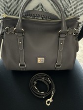 Dooney & Bourke- Elephant (gray)  Pebbled Satchel Zip Tassel Detachable Strap picture