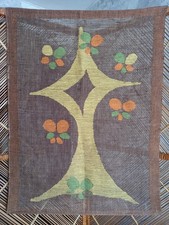 Finnish Textile Helmi Vuorelma Vintage Transparent Weave Woven Wall Art picture