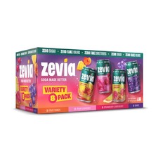 Zevia Zero Sugar, Caffeine-Free Fruity Variety Soda, 12 fl oz, 8 Pack Cans picture