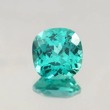 AAA 10x10 MM Natural Flawless Ceylon Green Sapphire Loose Cushion Gemstone Cut picture