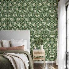 Boho Green Flower Peel and Stick PVC Wallpaper Chic Waterproof Decor 17.3