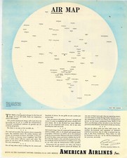 1942 American Airlines Ad: World Airmap at the Beginning of World War Two picture