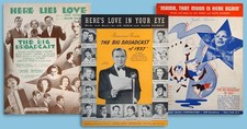 Big Broadcast of 1932 + 1937 + 1938 3 Pieces of Original Movie Sheet Music picture