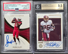 2018 L. Fitzgerald Immaculate Auto PSA 10 & 2019 A. Peterson Encased BGS 9.5 HOF picture