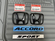 For Honda ACCORD 2018-2022 Overlay Gloss Black Front & Rear Emblem Badge Decal picture