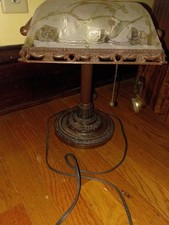 Vintage Bankers Desk Piano Lamp Frosted Glass Shade High Quality Mid Century  picture