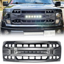 For 2009-2014 Ford F150 Front Bumper Grill Armor Grille w/Off-Road Lights Black picture