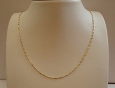 18K YELLOW GOLD OVER 925 STERLING SILVER LADIES DESIGNER TWO TONE CHAIN /18'' picture