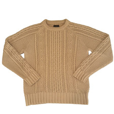 VTG LL Bean Mens Fisherman Ivory Cable Knit Pullover Sweater Size Medium NWOT  picture