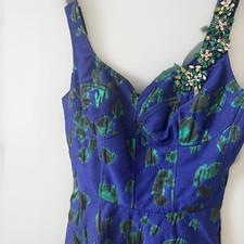 Jason Wu Collection Blue and Green Embellished Dress Size 4 picture