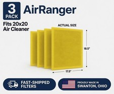 Fast-Shipped-Filters  3 Pack  AirRanger Air Cleaner 20x20 Replacement Filter picture