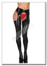 Latex Pantyhose Open Style Sexy Tights Unisex Mid Waist Cool Customize 0.4mm F63 picture
