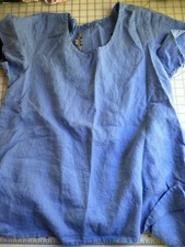 FLAX Women’s Size Small Blue 100% Linen Blouse T Shirt Top Shirt picture