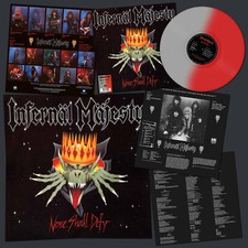 INFERNAL MAJESTY - NONE SHALL DEFY, 2022 EU BI-COLOR vinyl LP, 300 COPIES NEW picture