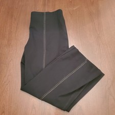 Anthropologie The Essential Crop Flare Pants Black Contrast Stitch Size Large L picture