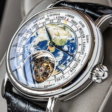 1PC Sugess Tourbillon Enamel Earth Seagull ST8000 Mechanical Mens Watch SUEARTH picture