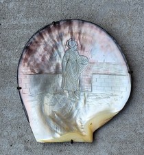 Antique 19th Century French Carved Mother-of-Pearl Shell GRAND TOUR Souvenir picture