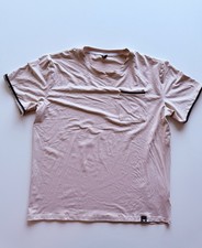 Shein Men's Manfinity Homme Contrast Trim High Low Hem Tee AR8 Beige Medium picture