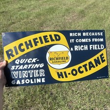 Vintage Richfield High Octane Gasoline Metal Sign picture