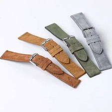 Premium Vintage Suede Leather Watch Strap 18/19/20/22mm Quick Release Band picture