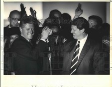 1992 Press Photo Bill Clinton and Al Gore at Dillard University campaign rally picture