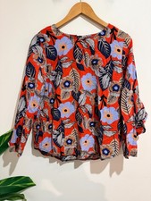Seduce (NZ Made) Long-sleeve Floral Top Size 10 picture