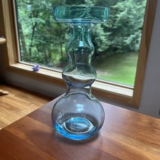 Nuutajarvi Oiva Toikka Blue Vase Finland 1960s 9