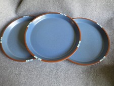 Vtg. DANSK Stoneware MESA Sky Blue 10.5” DINNER Plates  Set of 3 picture