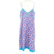 Dosa Lavender Cotton Floral Slip Midi Dress 3 Large L picture