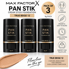 3-Pack Max Factor Pan Stik Cream Stick Foundation True Beige 12 9g Each picture
