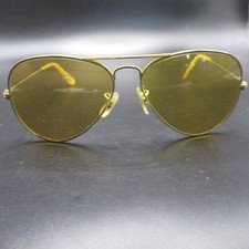 Vintage B&L Ray-Ban Aviator Sunglasses Gold Frame Brown Lenses Shooters picture