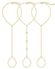 17 MILE Gold-3-A 14K Gold-Plated Hand Chain Bracelet Set picture
