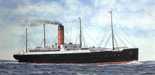 RMS CARPATHIA - Orig. watercolor & gouache painting by PA artist David Young picture