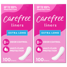 Carefree Extra Long Unscented Panty Liners, 2 Packs of 100 picture