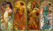 Times of the Year 22x30 Hand Numbered Edition Art Print by Alphonse Mucha picture