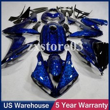 Blue Forged Carbon Fiber Fairing Kit + Tank For Yamaha YZF R1 2004 2005 2006 USA picture