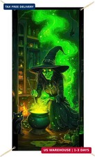 BlissYard Halloween Door Cover Witch Potion Room 71 x 35 Inch picture