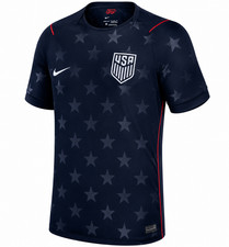 USA Soccer Jersey Navy Black Stars Design Football Fan Shirt Lightweight Perform picture