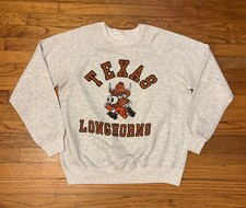 Texas Longhorns Football Vintage Heather Grey Lee Crewneck Sweatshirt (size: XL) picture