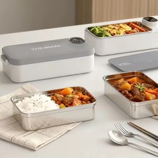 3 in 1 Heated Lunch Box Portable USB Rechargeable Food Warmer Stainless Steel  picture